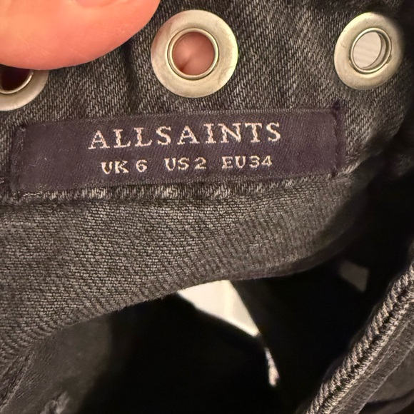 All Saints Charcoal Frayed Mini Skirt - Picture 4 of 4